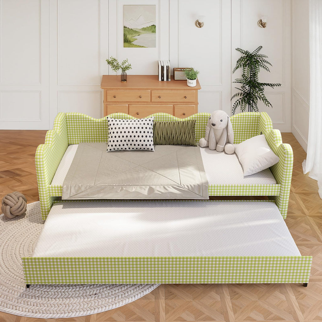 Twin Size Upholstered Daybed with Pop Up Trundle U19069