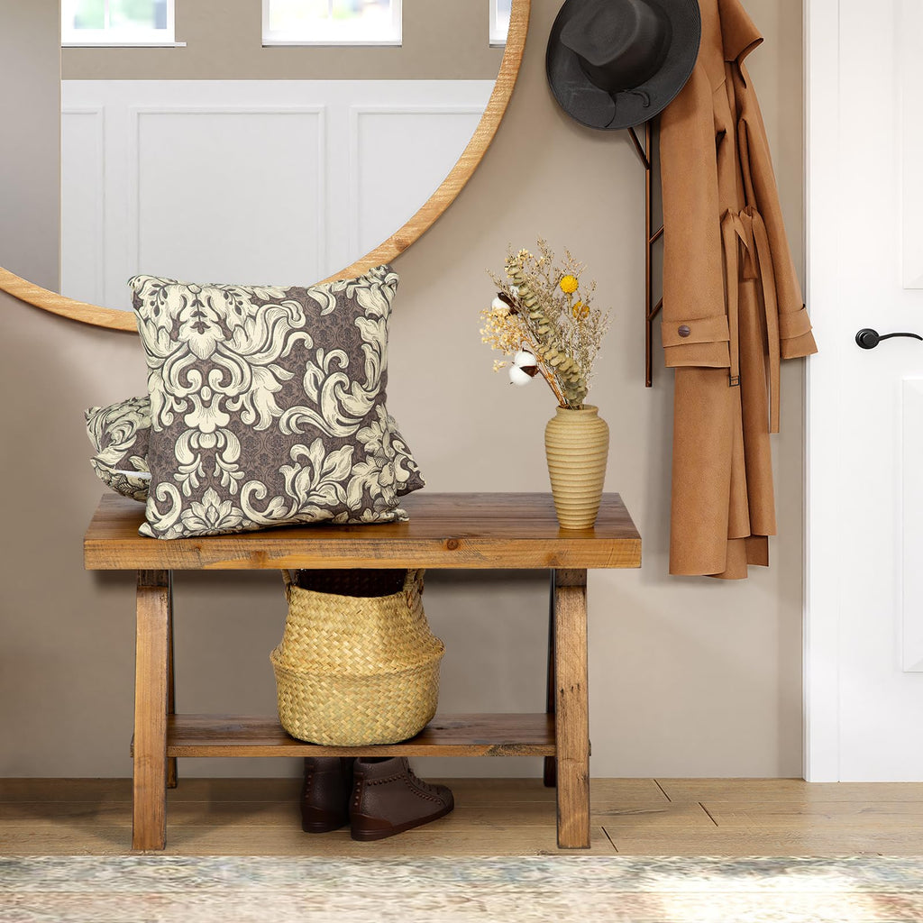 30" Solid Wood Storage Bench U9391