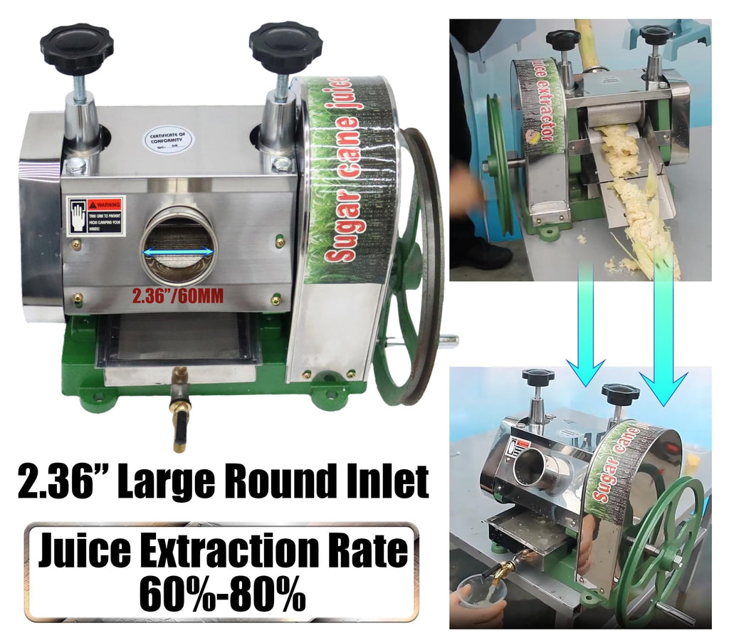 Manual Sugar Cane Juicer Machine with 2 Peeling Knives K9054