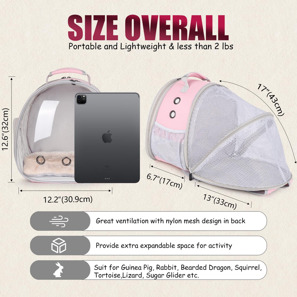 Expandable Breathable Pet Carrier Backpack E389677