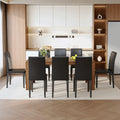 9 Piece Dining Table Set with 8 Pu Leather Chairs B659