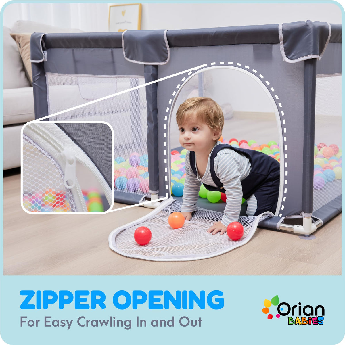 Baby Playpen 50x50 Grey Z82670