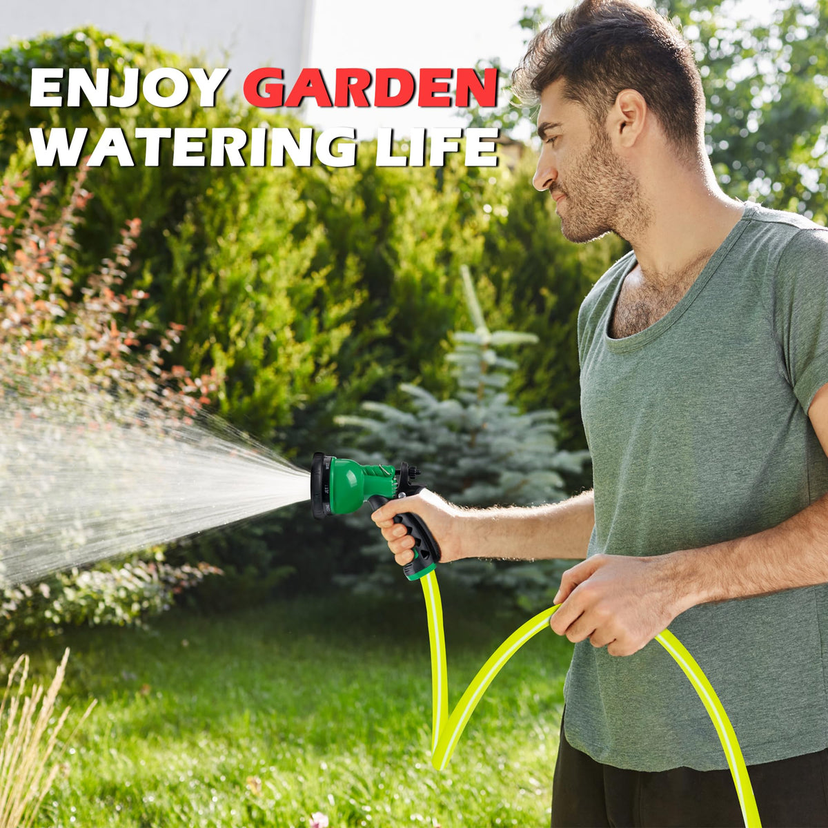 100FT x 5/8" Lightweight Hybrid Rubber Garden Hose W3803