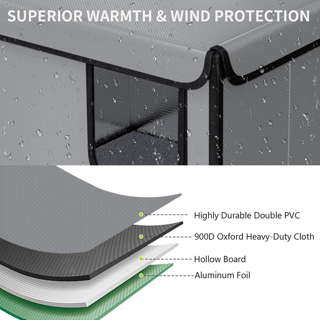 Weatherproof Outdoor Cat House with Thermal Aluminum Foil N436515