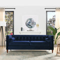 84" Navy Blue Velvet Tufted Sofa E78170