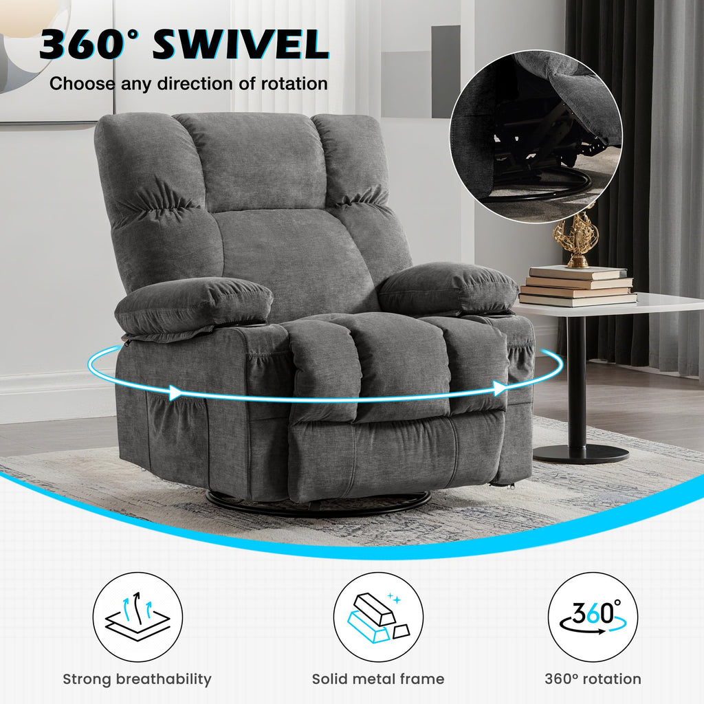 Oversized Recliner Chair with Massage and Heat F6747