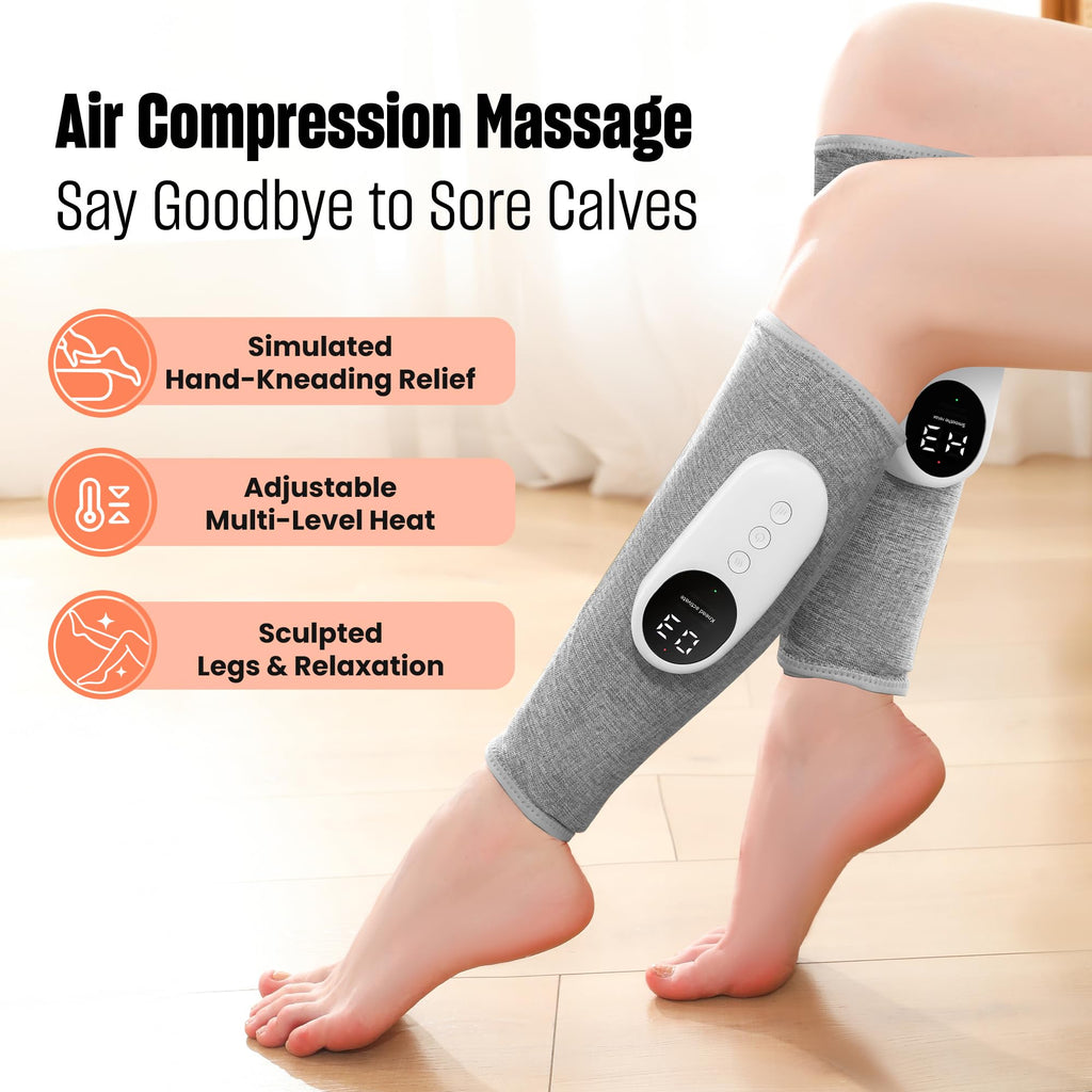 Light Gray Leg Massager with Heat and Compression Z65828
