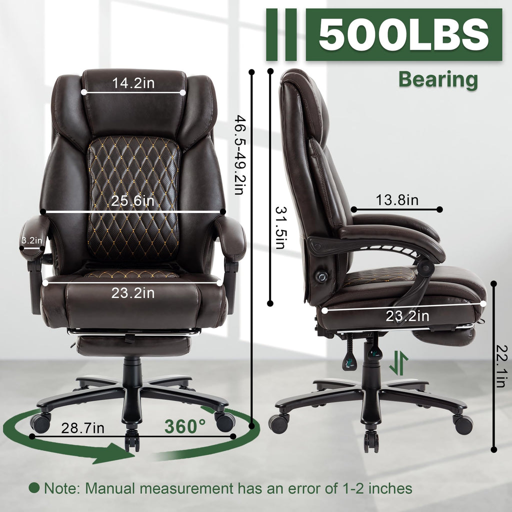Brown Reclining Executive Office Chair with Footrest G823874
