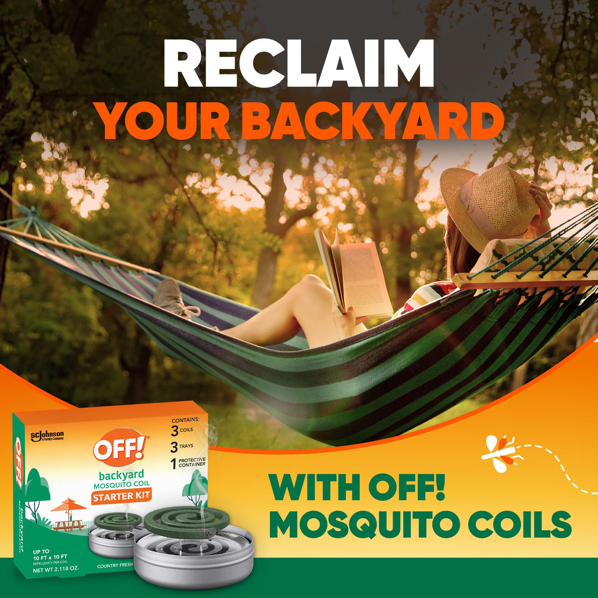 Outdoor Mosquito Repellent Coil Starter Pack Country Fresh Scent 3 Piece U142