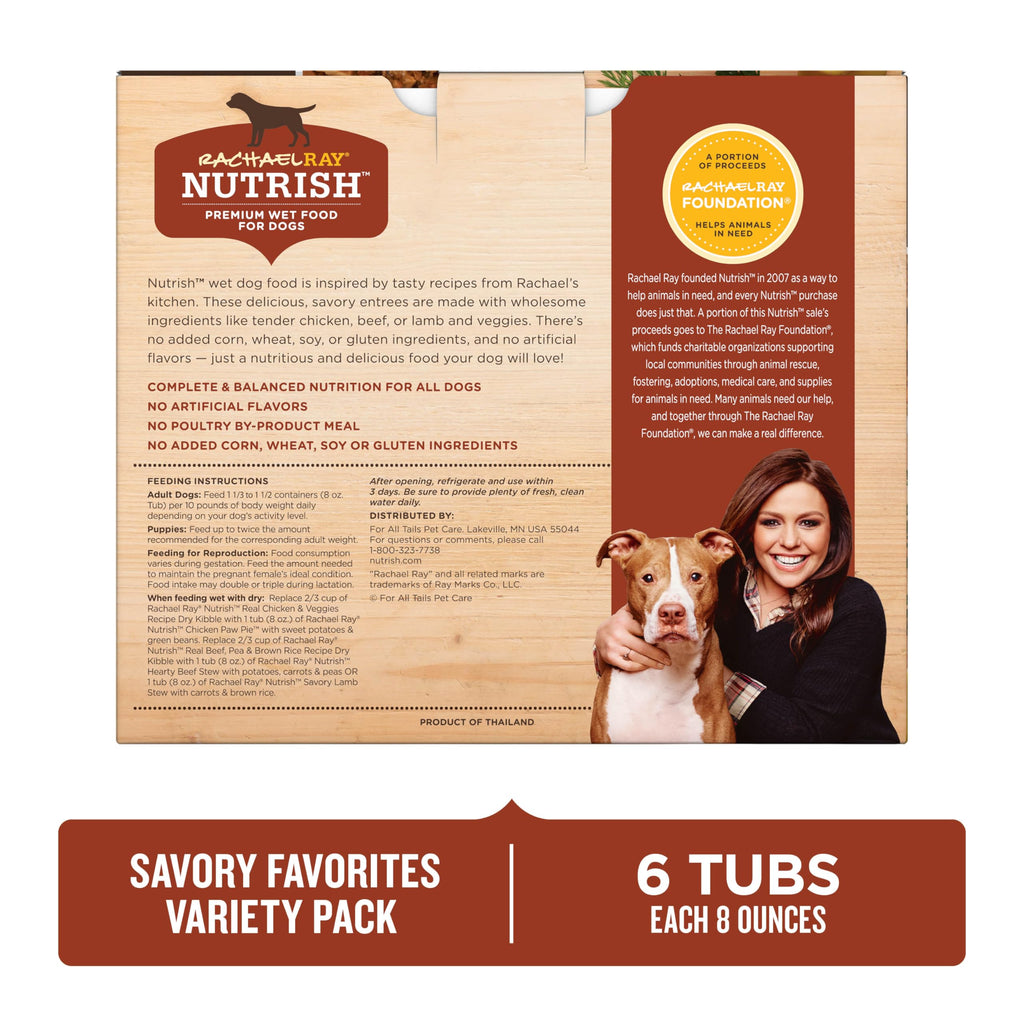 Savory Favorites Wet Dog Food Variety Pack, 8 oz Tubs T61191