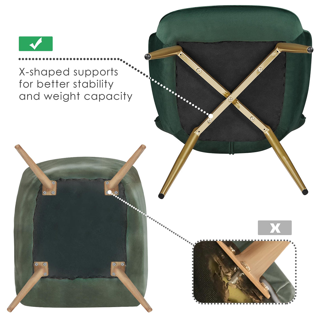 Green Upholstered Accent Chairs Set of 2 Z858281