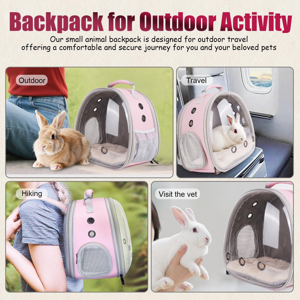 Expandable Breathable Pet Carrier Backpack E389677