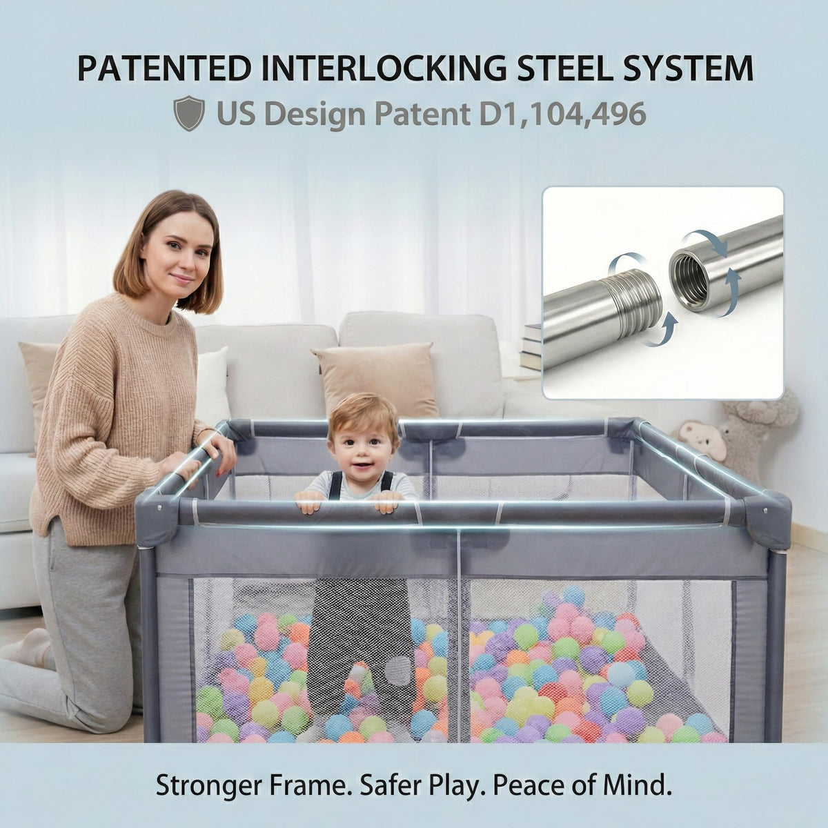 Baby Playpen 50x50 Grey Z82670