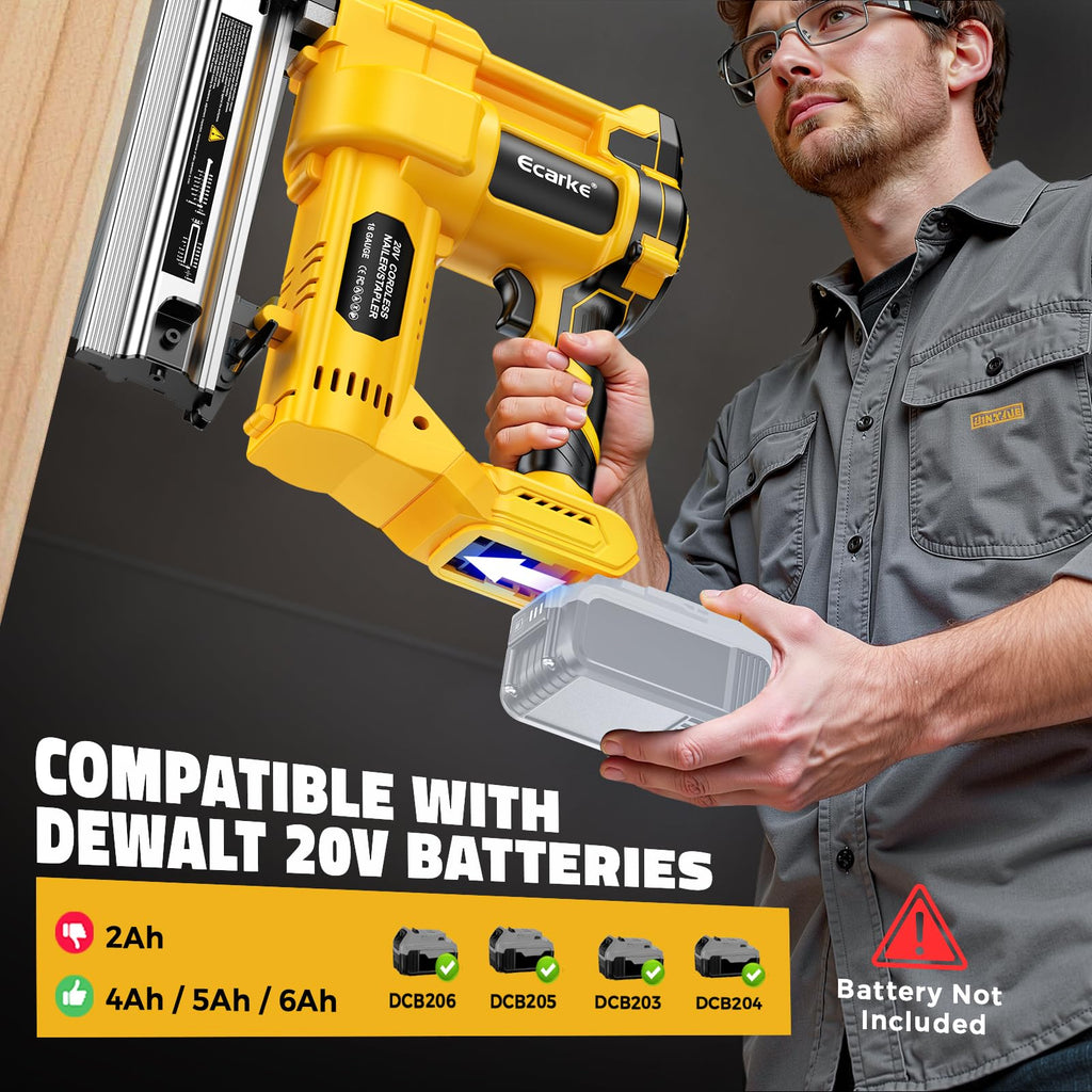 Cordless 2 in 1 Electric Nail Gun Staple Gun with 18GA Nails K7027