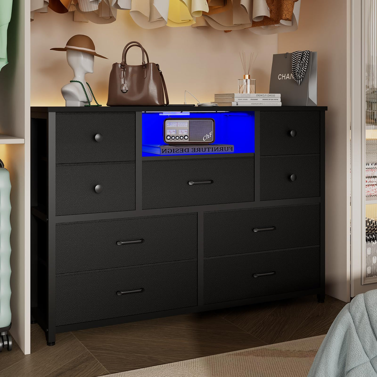 Black 9 Drawer Dresser Z625304