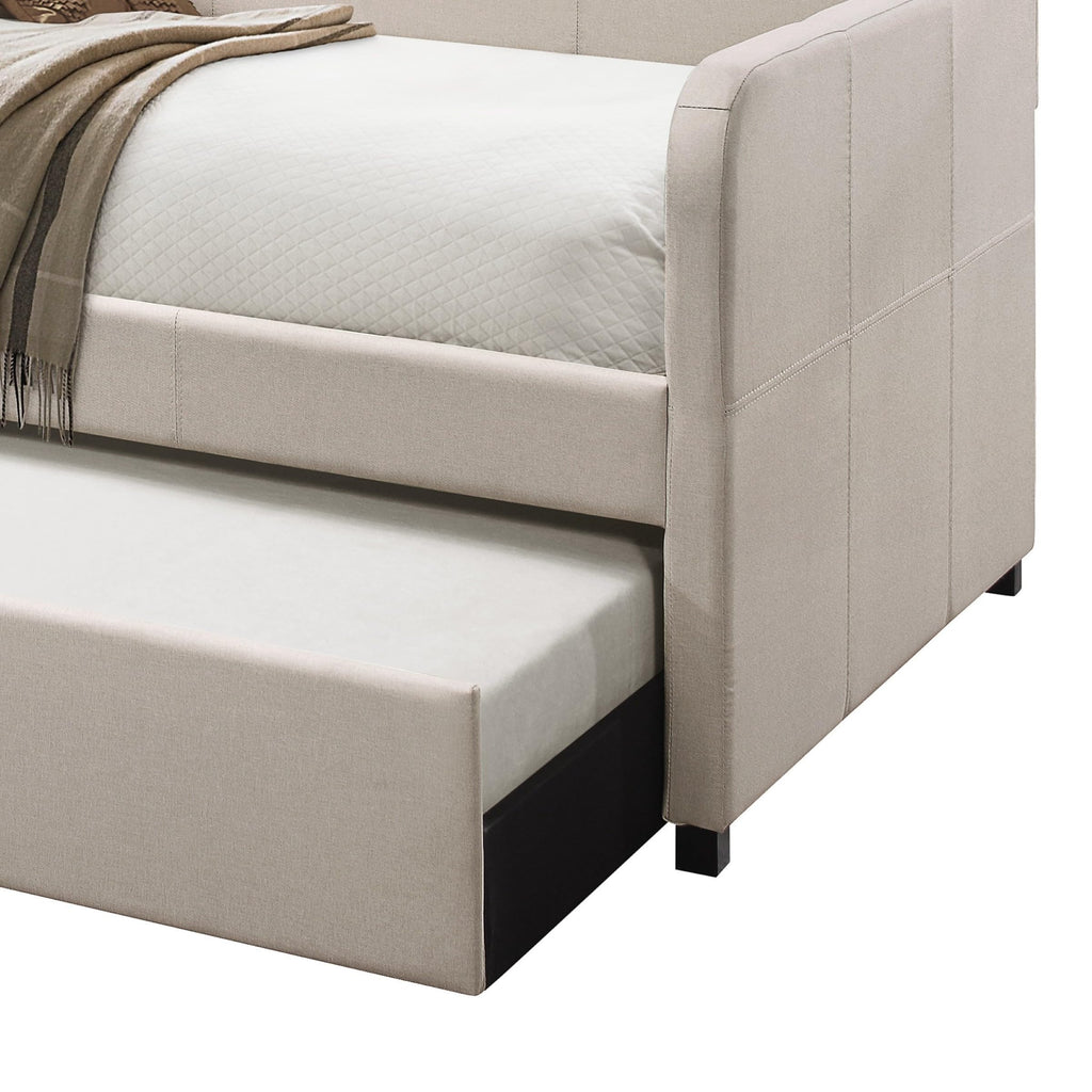 Beige Twin Daybed with Pull-Out Trundle N21598