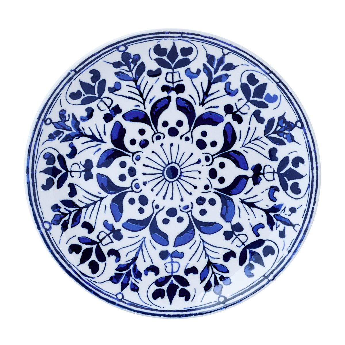 12 Piece Blue Stoneware Dinnerware Set S46507
