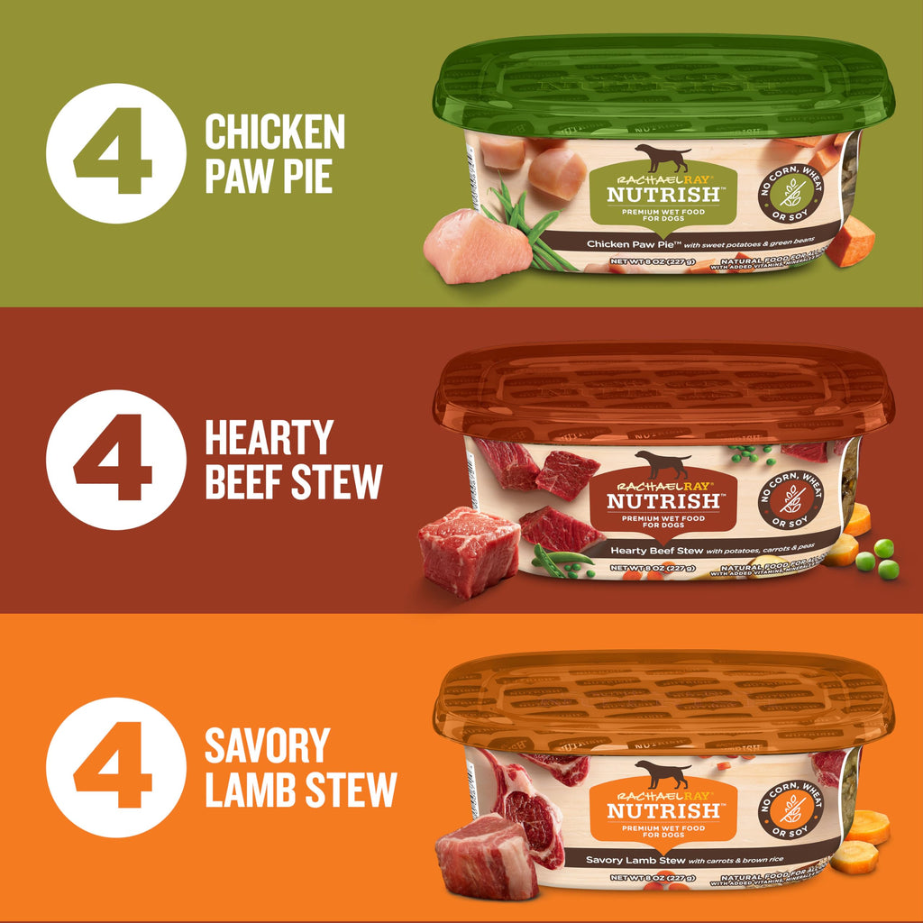 Savory Favorites Wet Dog Food Variety Pack, 8 oz Tubs T61191