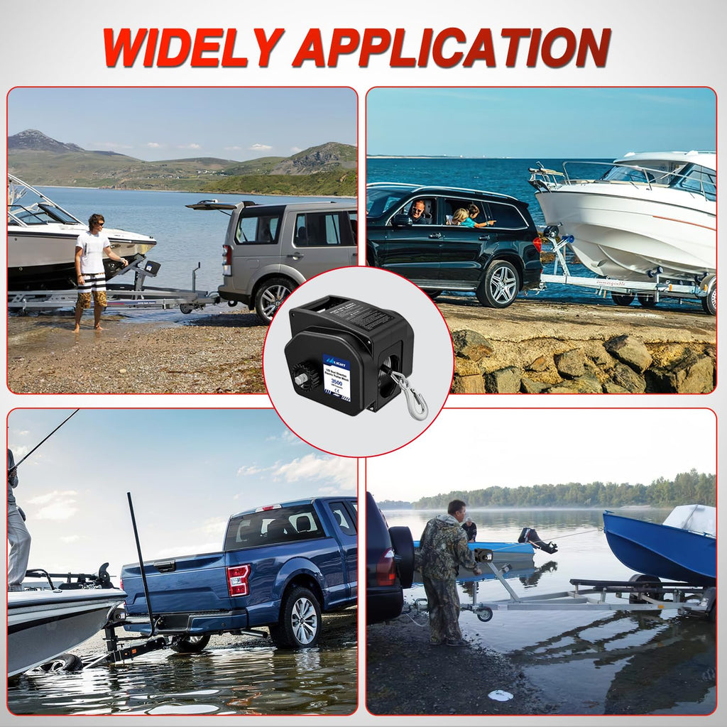 3500 lbs Portable Electric Boat Trailer Winch U99578