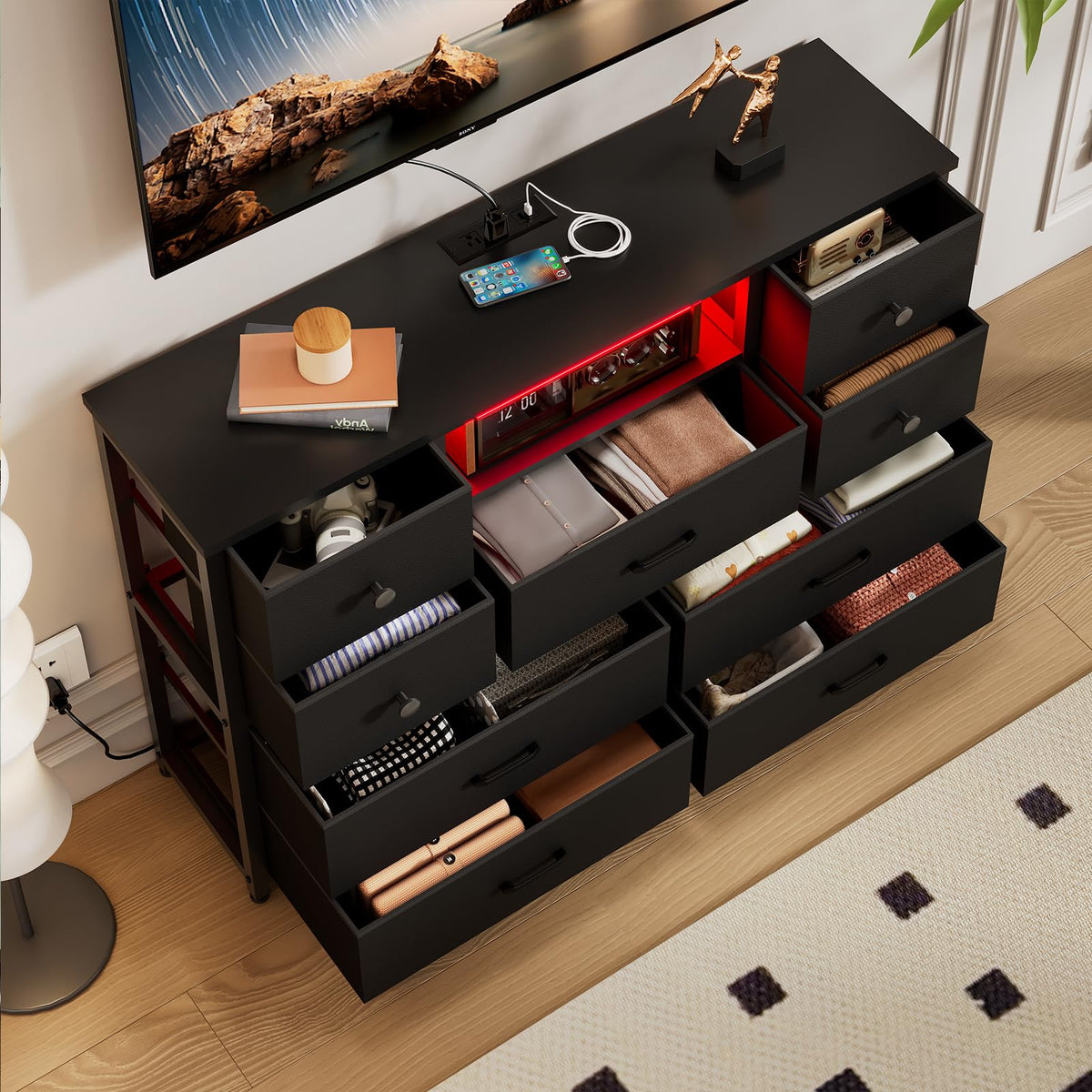 Black 9 Drawer Dresser Z625304