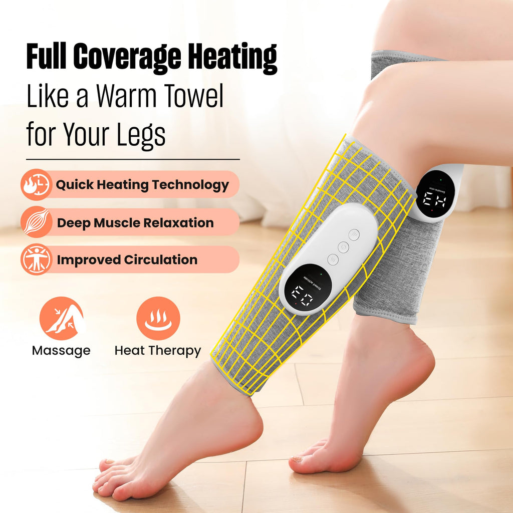 Light Gray Leg Massager with Heat and Compression Z65828
