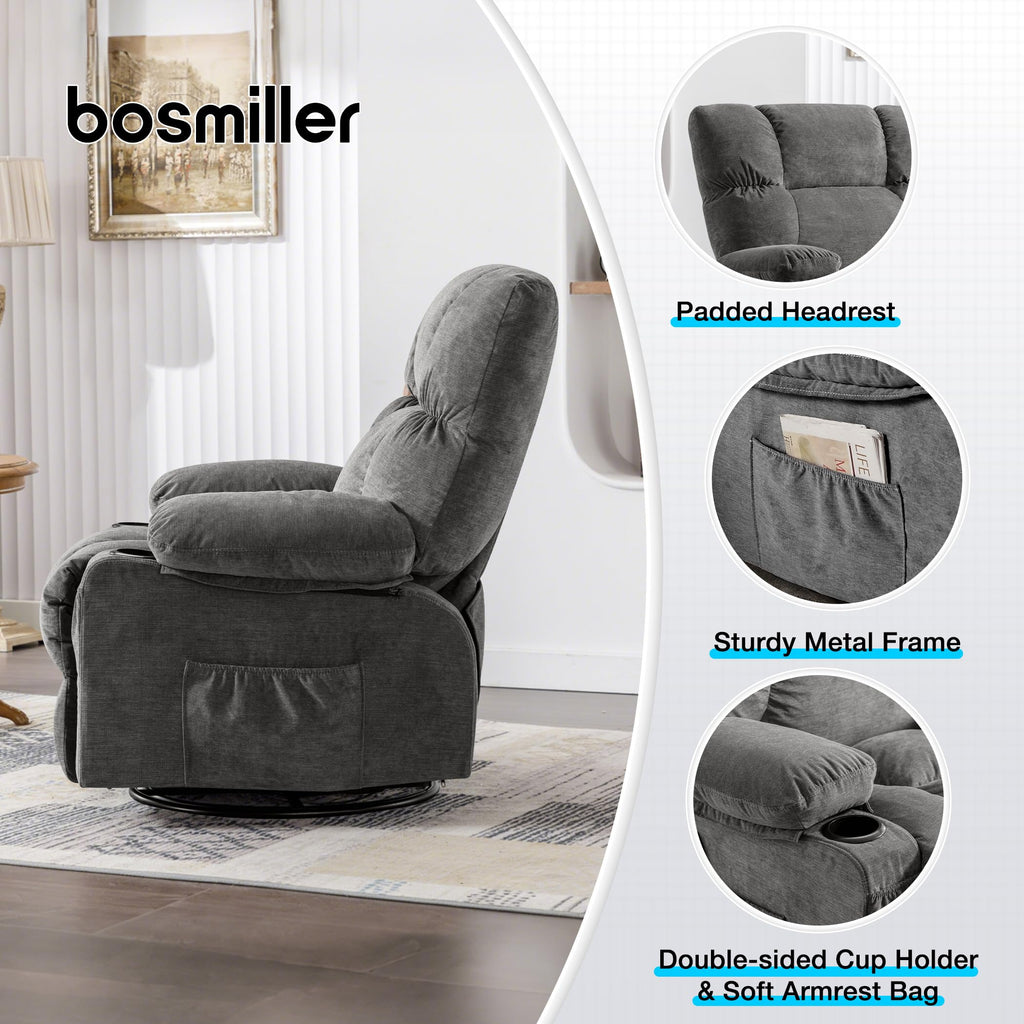 Oversized Recliner Chair with Massage and Heat F6747