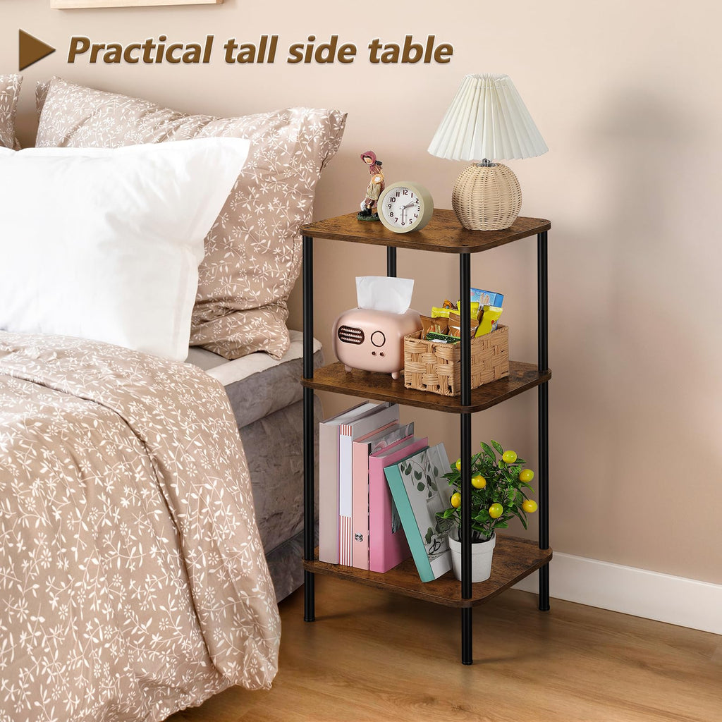 3 Tier Rustic Brown End Table L718