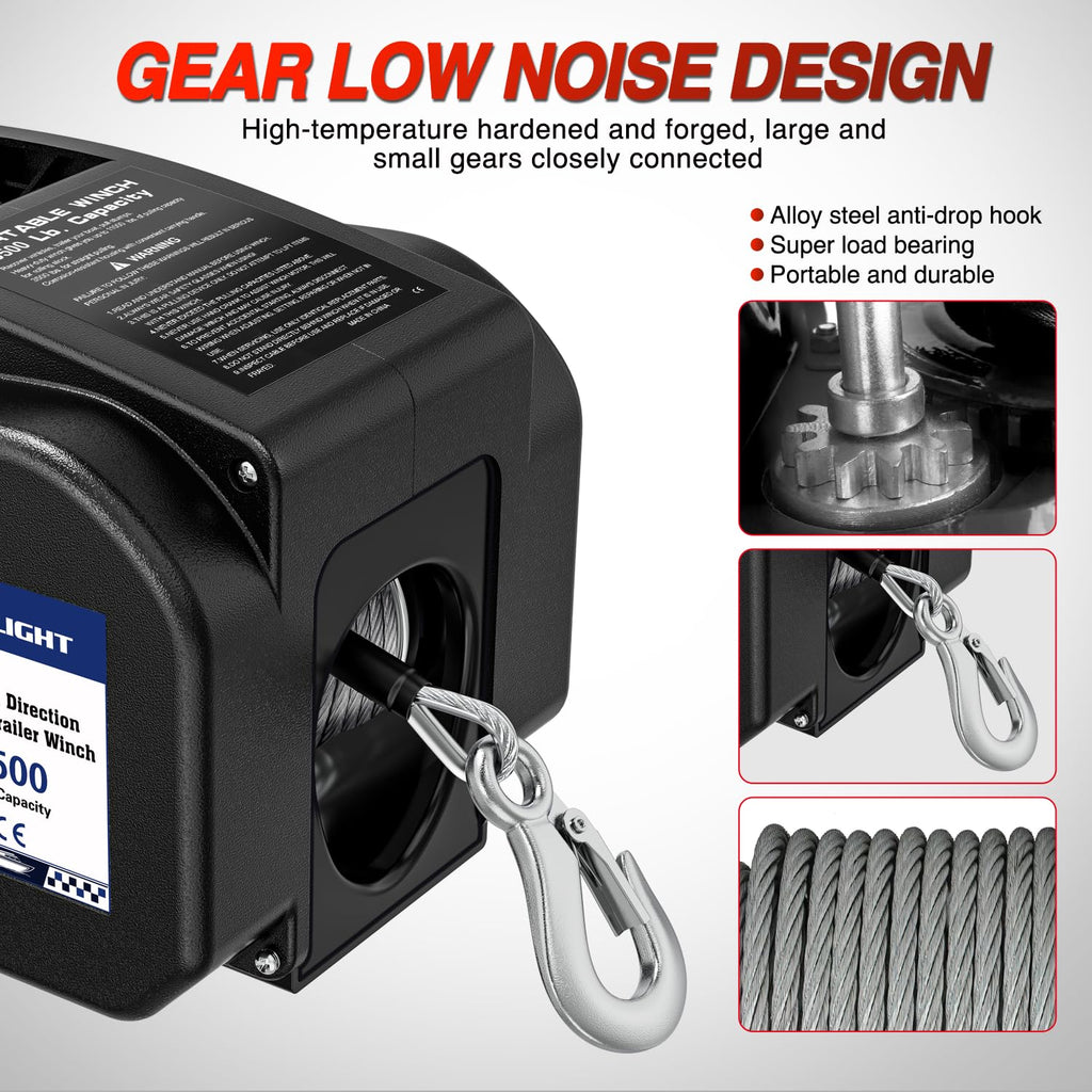 3500 lbs Portable Electric Boat Trailer Winch U99578