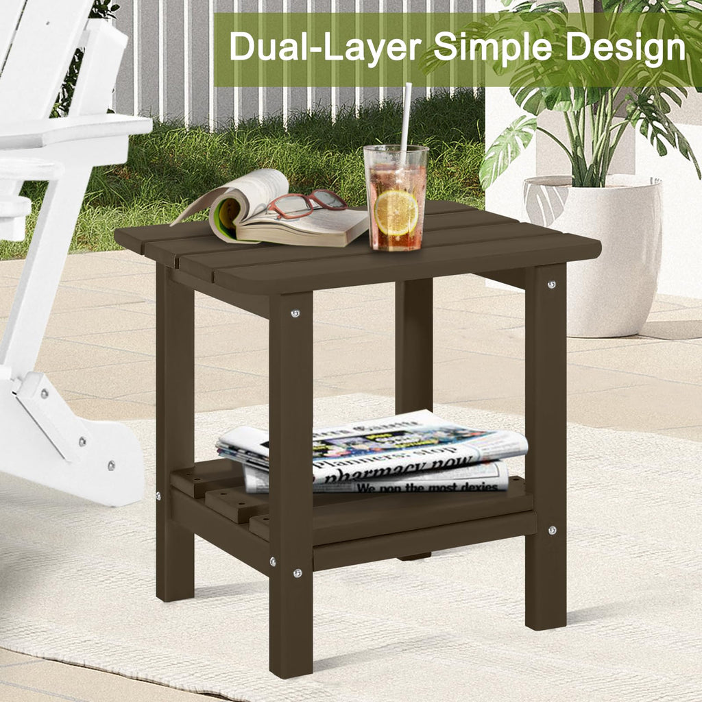 Set of 2 Dark Brown HDPE Storage Side Table M7665