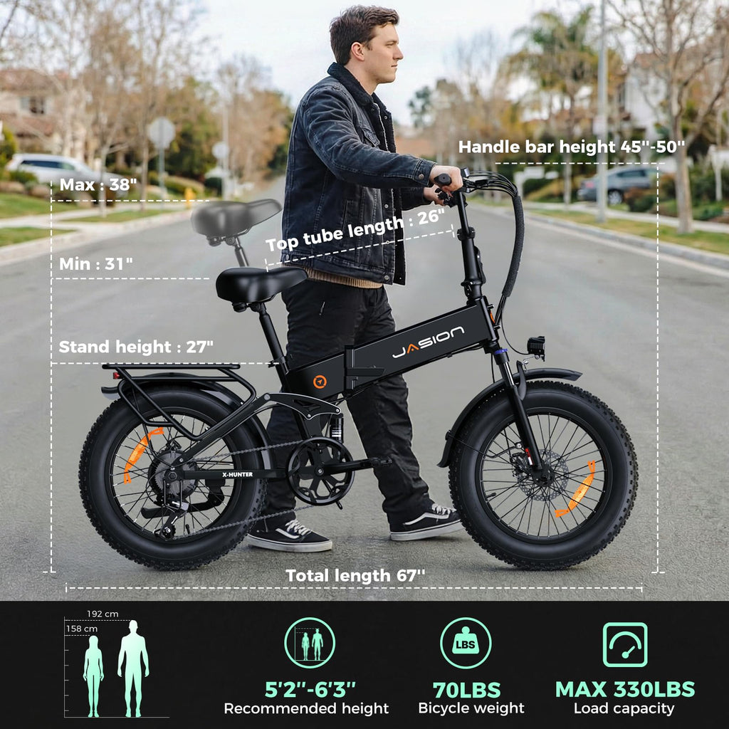 1400W Peak 20'' Fat Tire Foldable Electric Bike C91979