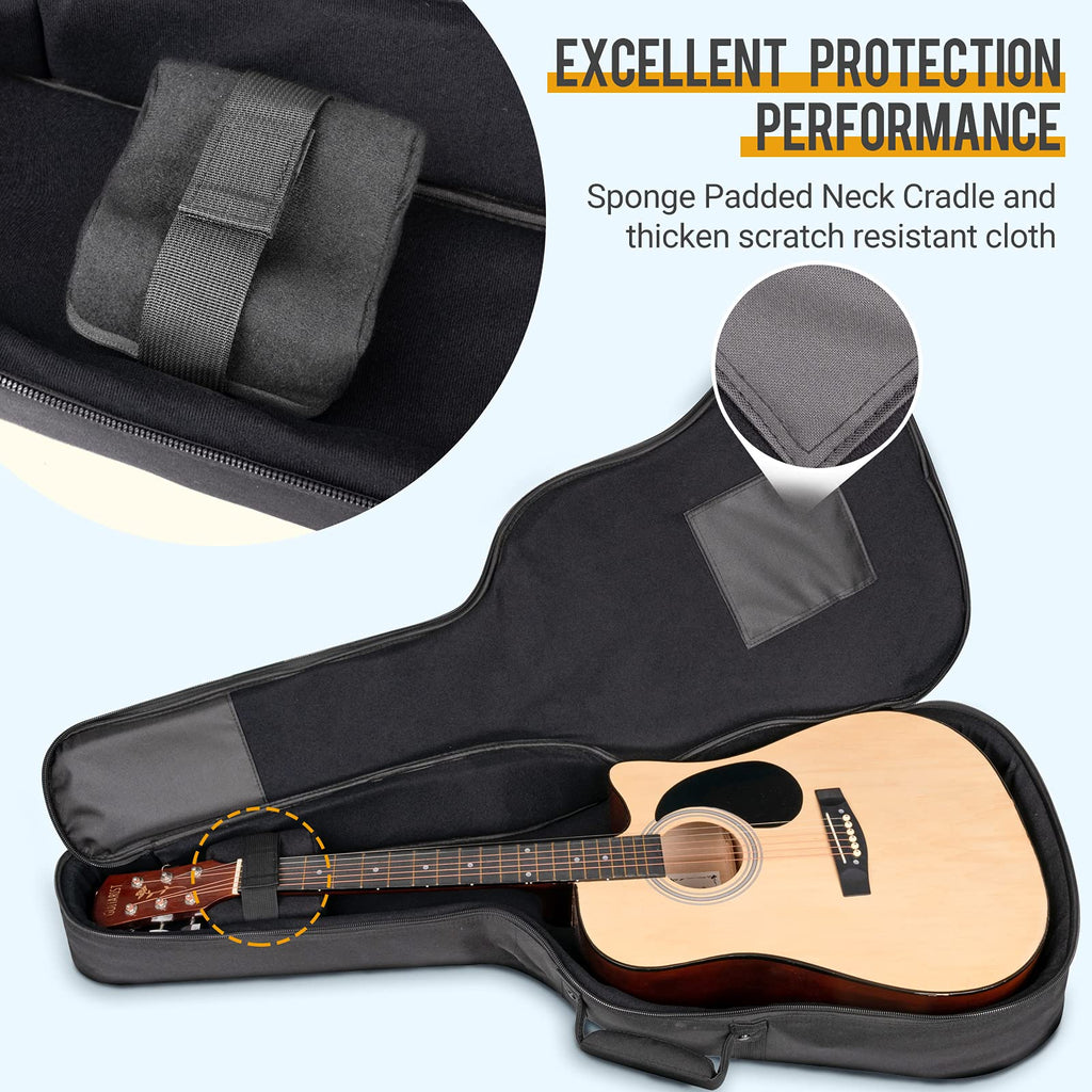 Soft Padded Acoustic Guitar Case with 5 Pockets F3519
