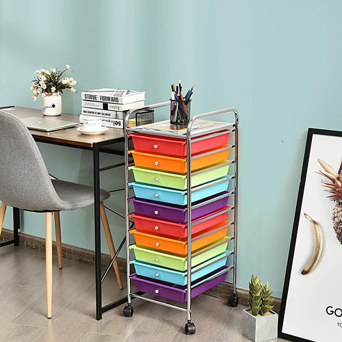 10 Drawer Rolling Storage Cart with Wheels H68018