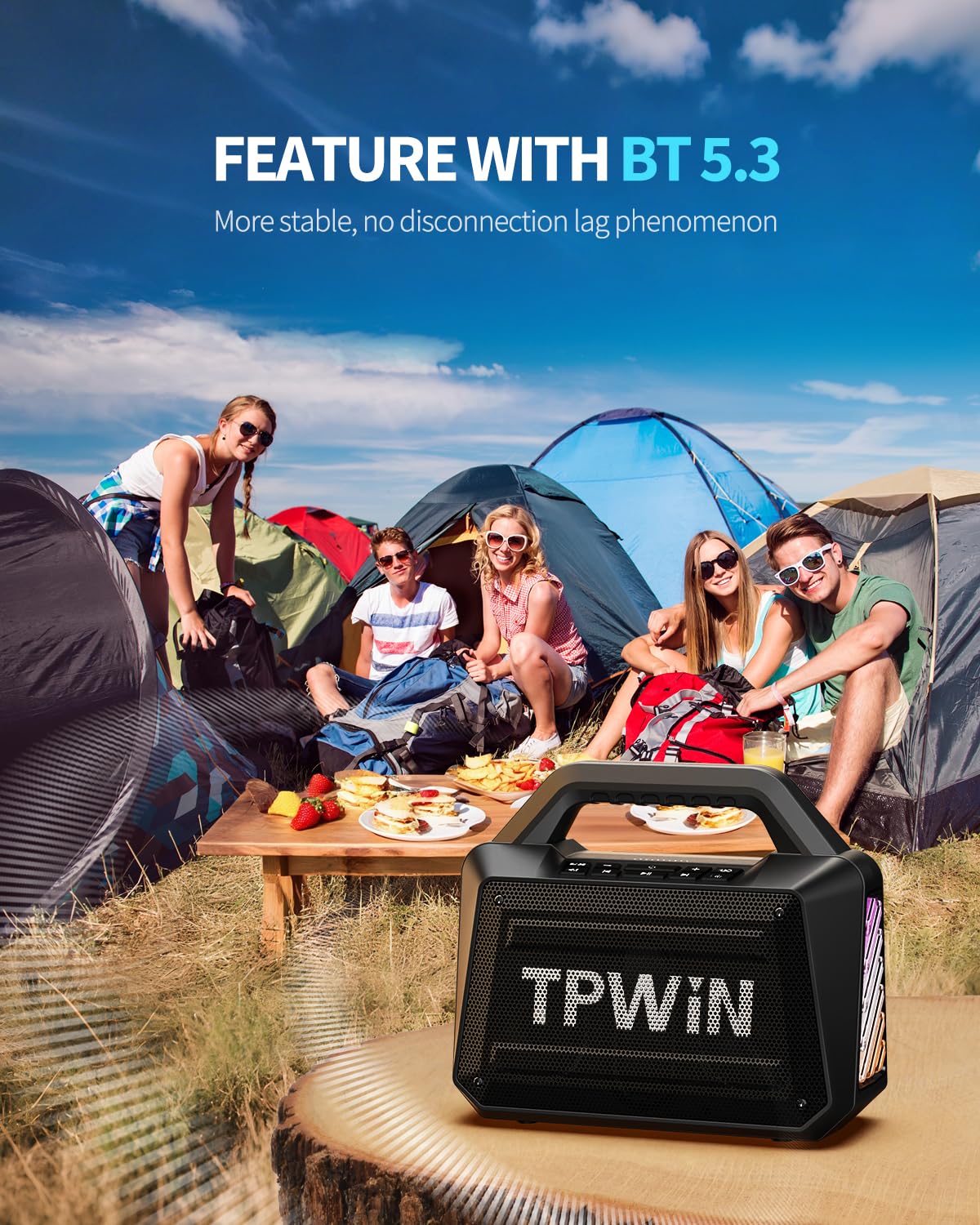 80W IPX6 Waterproof Portable Bluetooth Speaker C89095