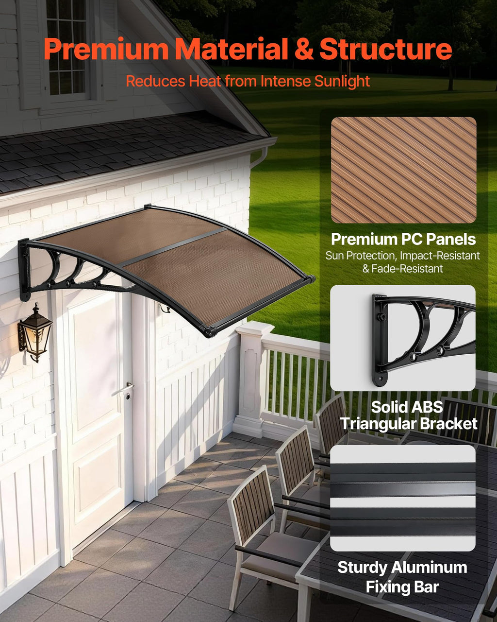 38" x 40" Door Window Awning U686297