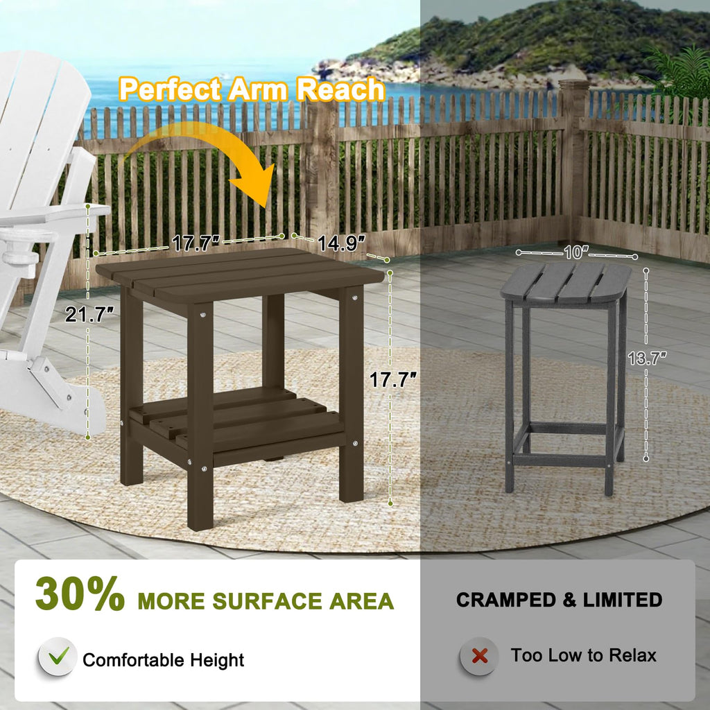 Set of 2 Dark Brown HDPE Storage Side Table M7665