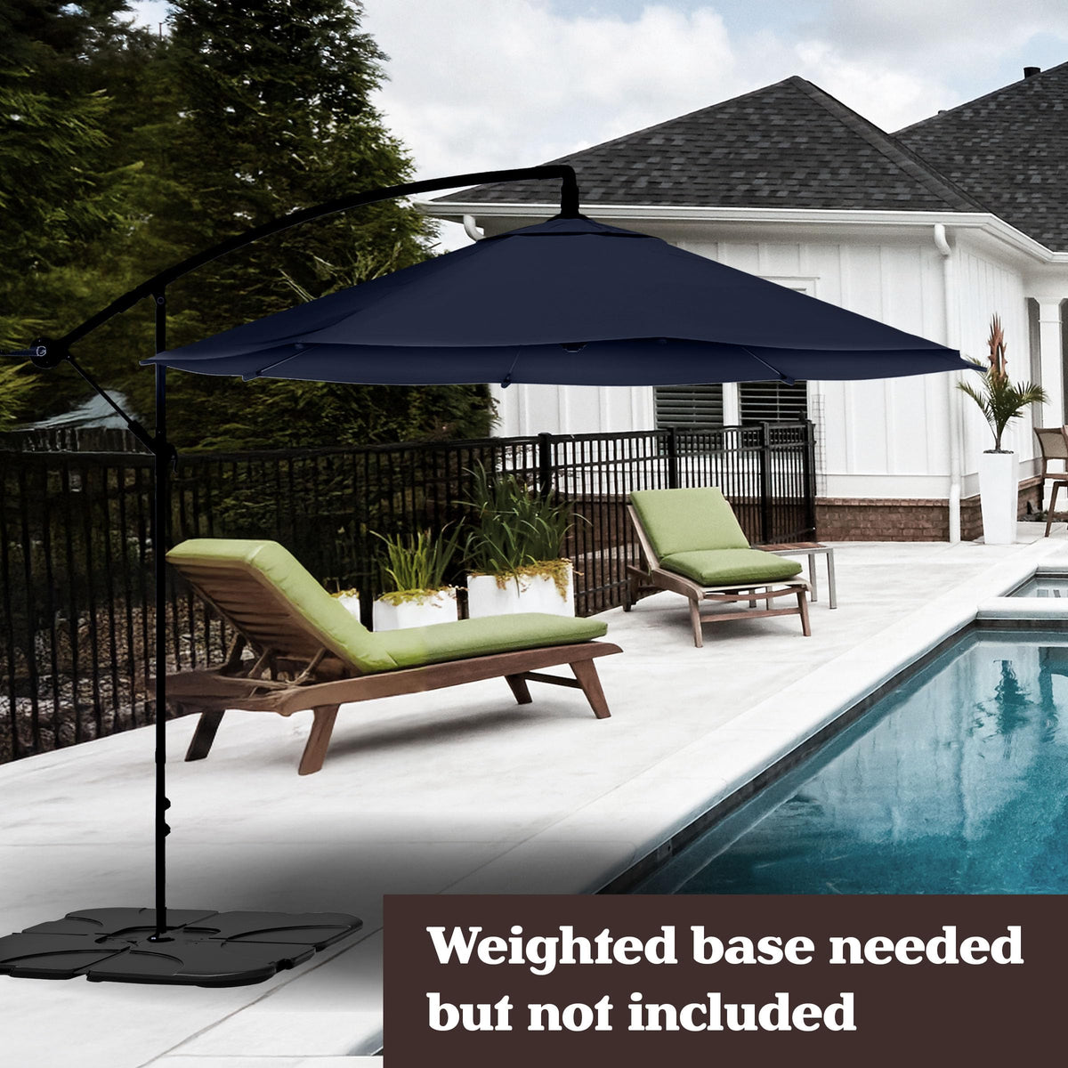 10 Ft Offset Cantilever Patio Umbrella with Cross Base K693