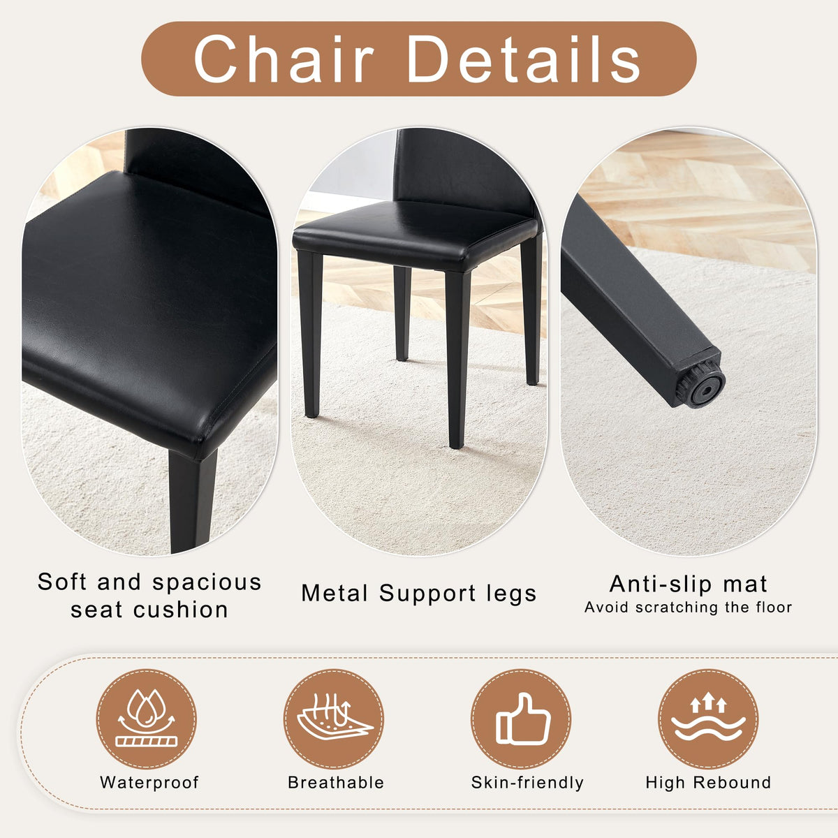 9 Piece Dining Table Set with 8 Pu Leather Chairs B659