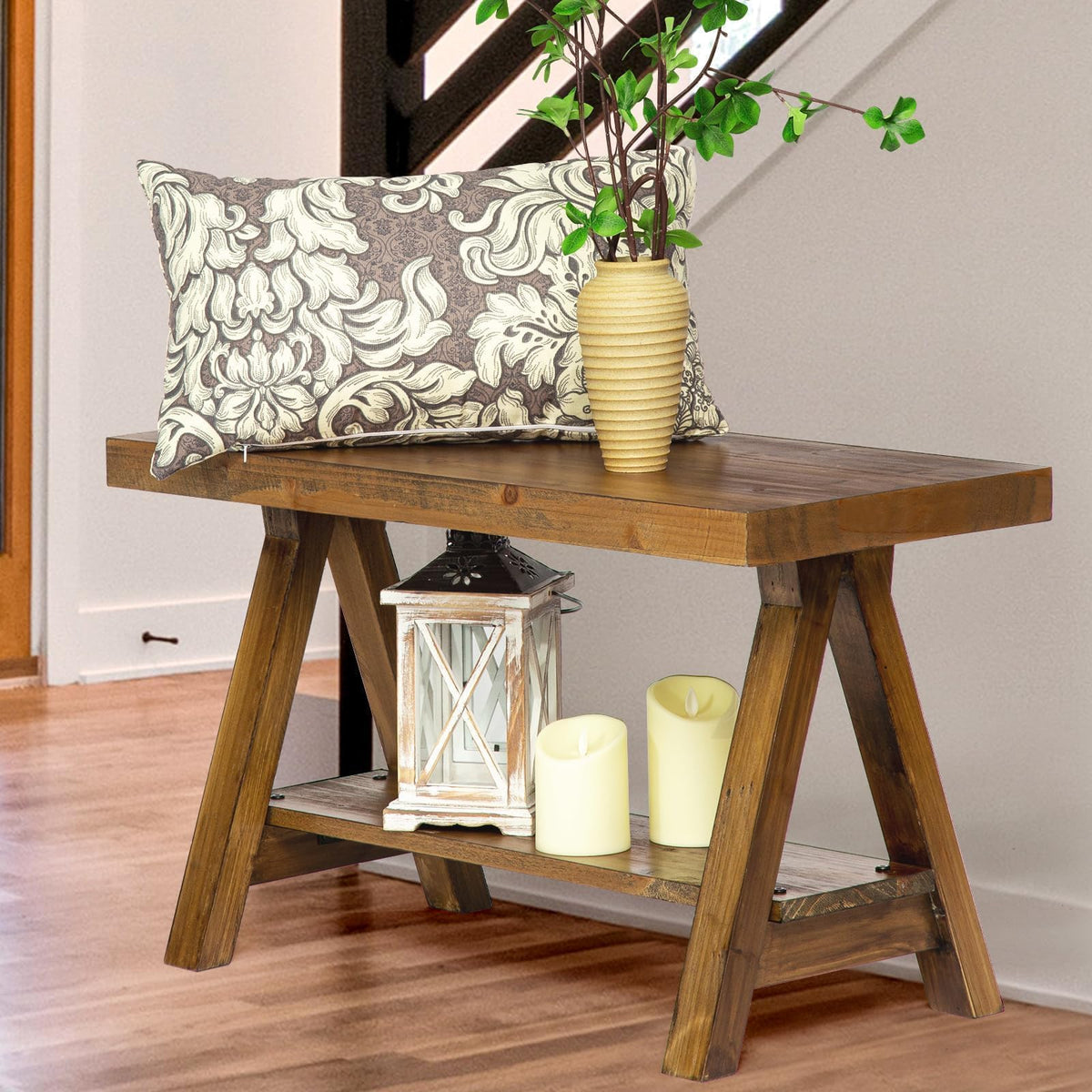 30" Solid Wood Storage Bench U9391