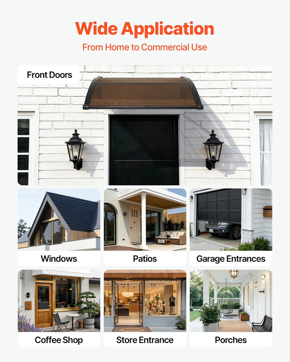 38" x 40" Door Window Awning U686297