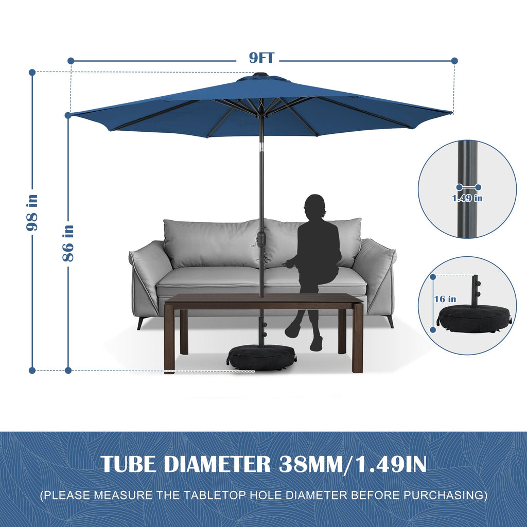 9 FT Patio Umbrella with Base I404