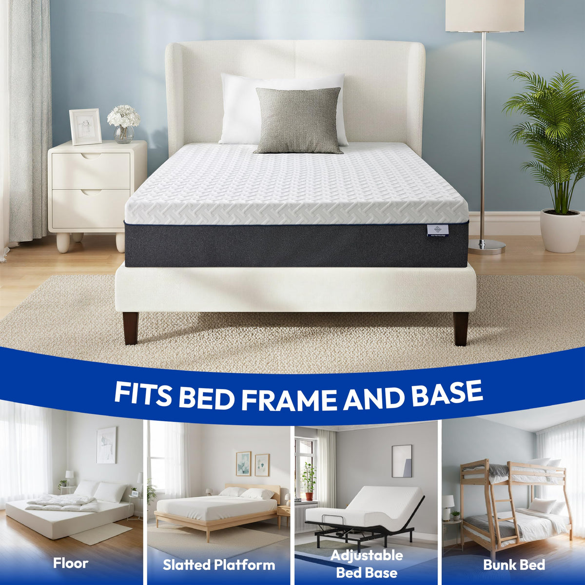 10 Inch Gel-Infused Green Tea Memory Foam Twin Mattress Q819