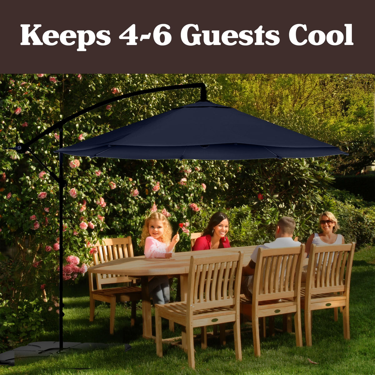 10 Ft Offset Cantilever Patio Umbrella with Cross Base K693