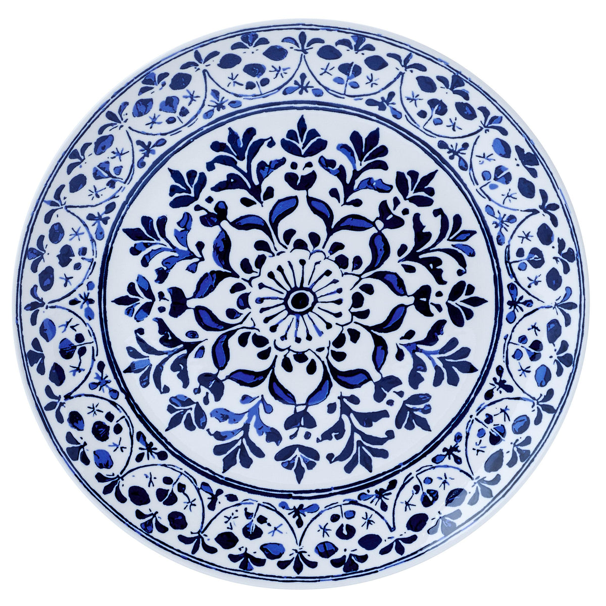 12 Piece Blue Stoneware Dinnerware Set S46507