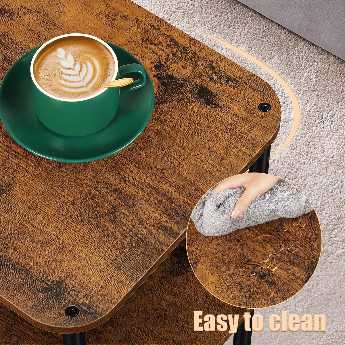 3 Tier Rustic Brown End Table L718