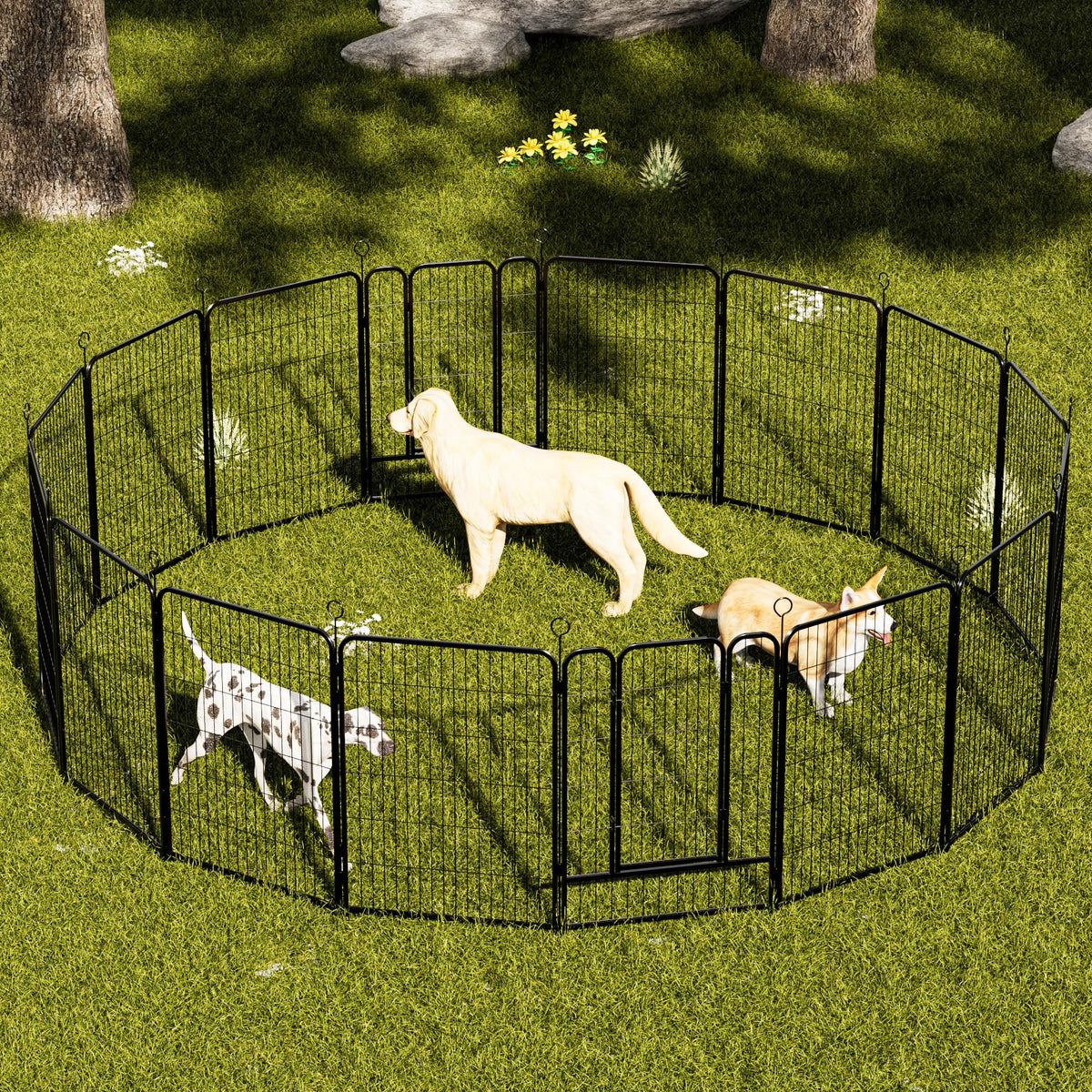Heavy-Duty Iron Exercise-Pen System Portable Yard Camping Kennel Alternative V779