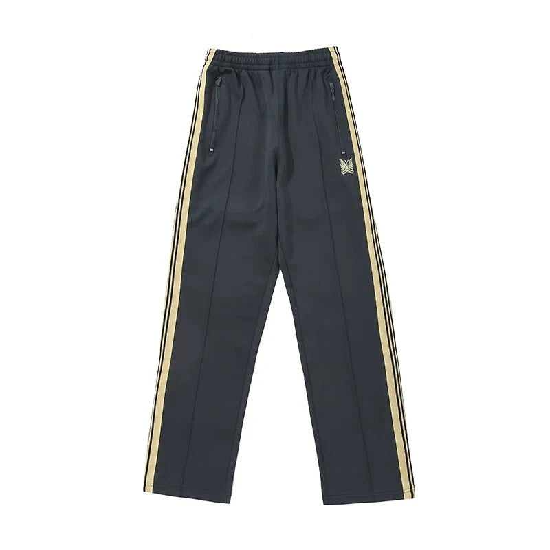 Needles Zebra Stripe Side Tape Track Pants Dark Grey Beige